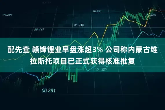 配先查 赣锋锂业早盘涨超3% 公司称内蒙古维拉斯托项目已正式获得核准批复
